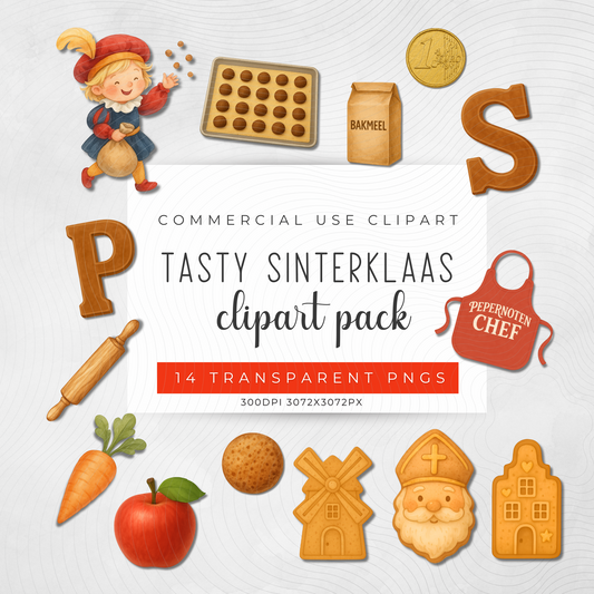 Sinterklaas Food Clipart: Dutch Holiday PNG Illustrations (Digital Download)