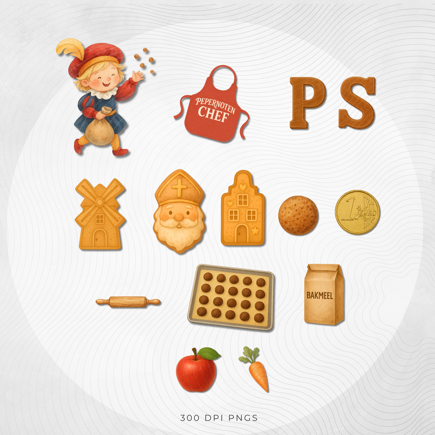 Sinterklaas Food Clipart: Dutch Holiday PNG Illustrations (Digital Download)