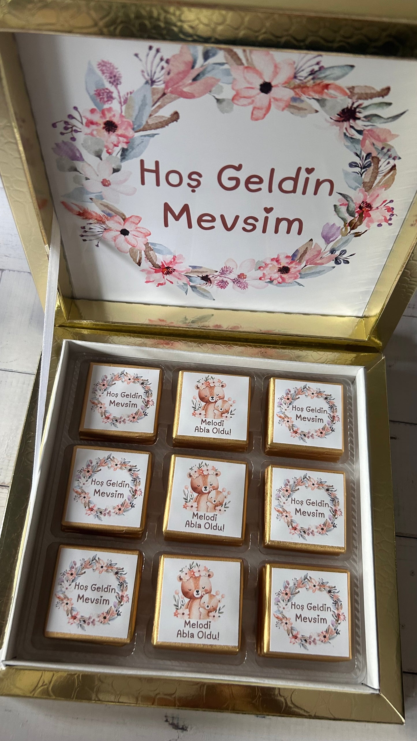 Custom Newborn Chocolate Box: Sisters Edition