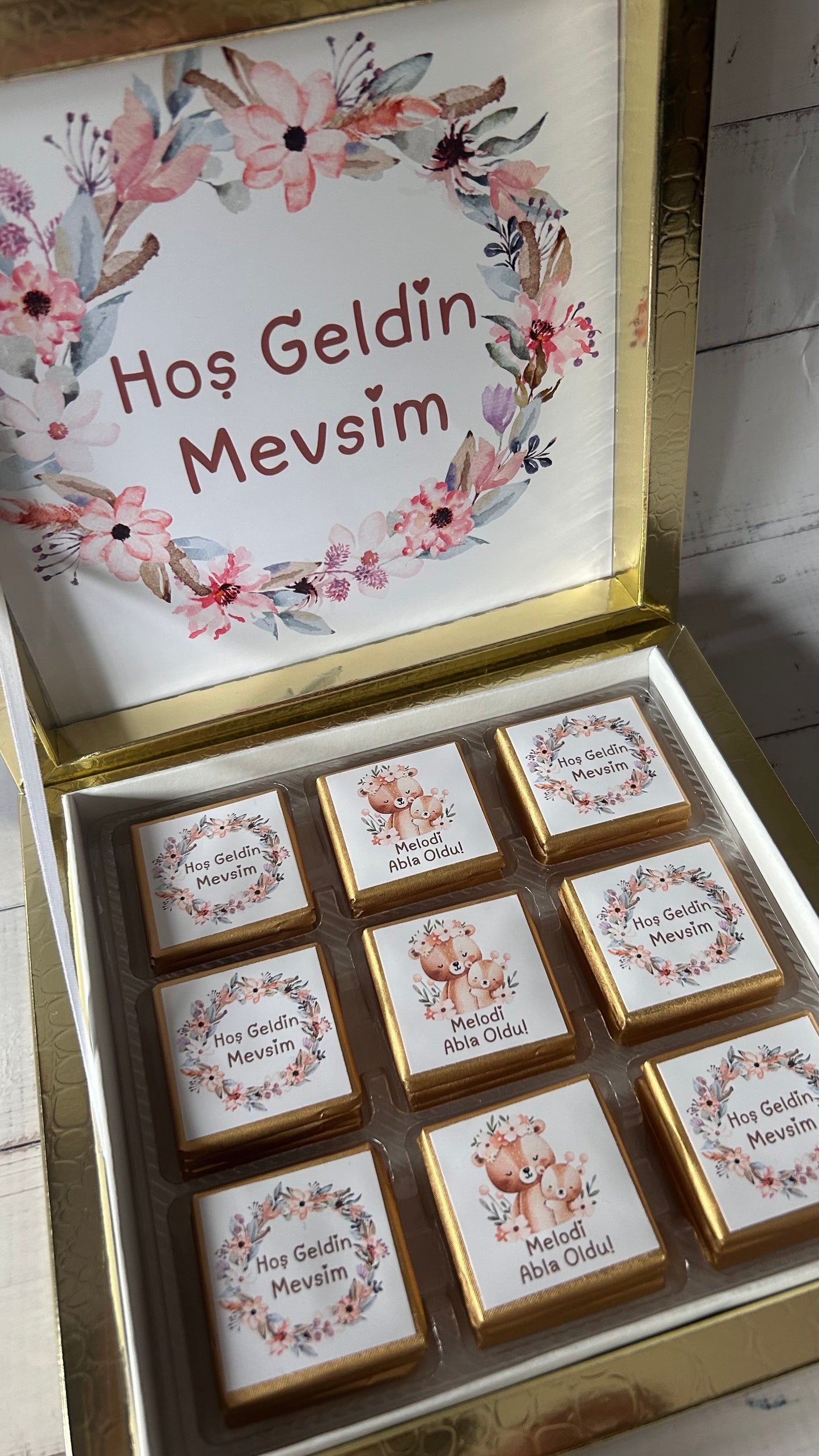 Custom Newborn Chocolate Box: Sisters Edition