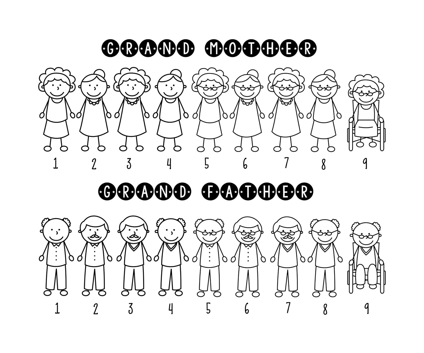 Aangepaste familiedeursticker met stokfiguren