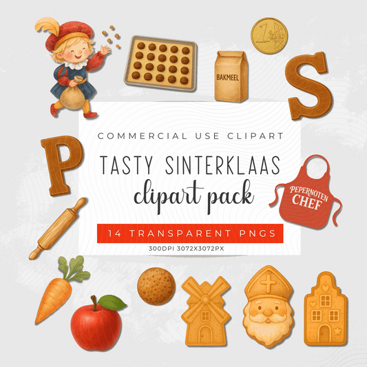 Sinterklaas Food Clipart: Dutch Holiday PNG Illustrations (Digital Download)