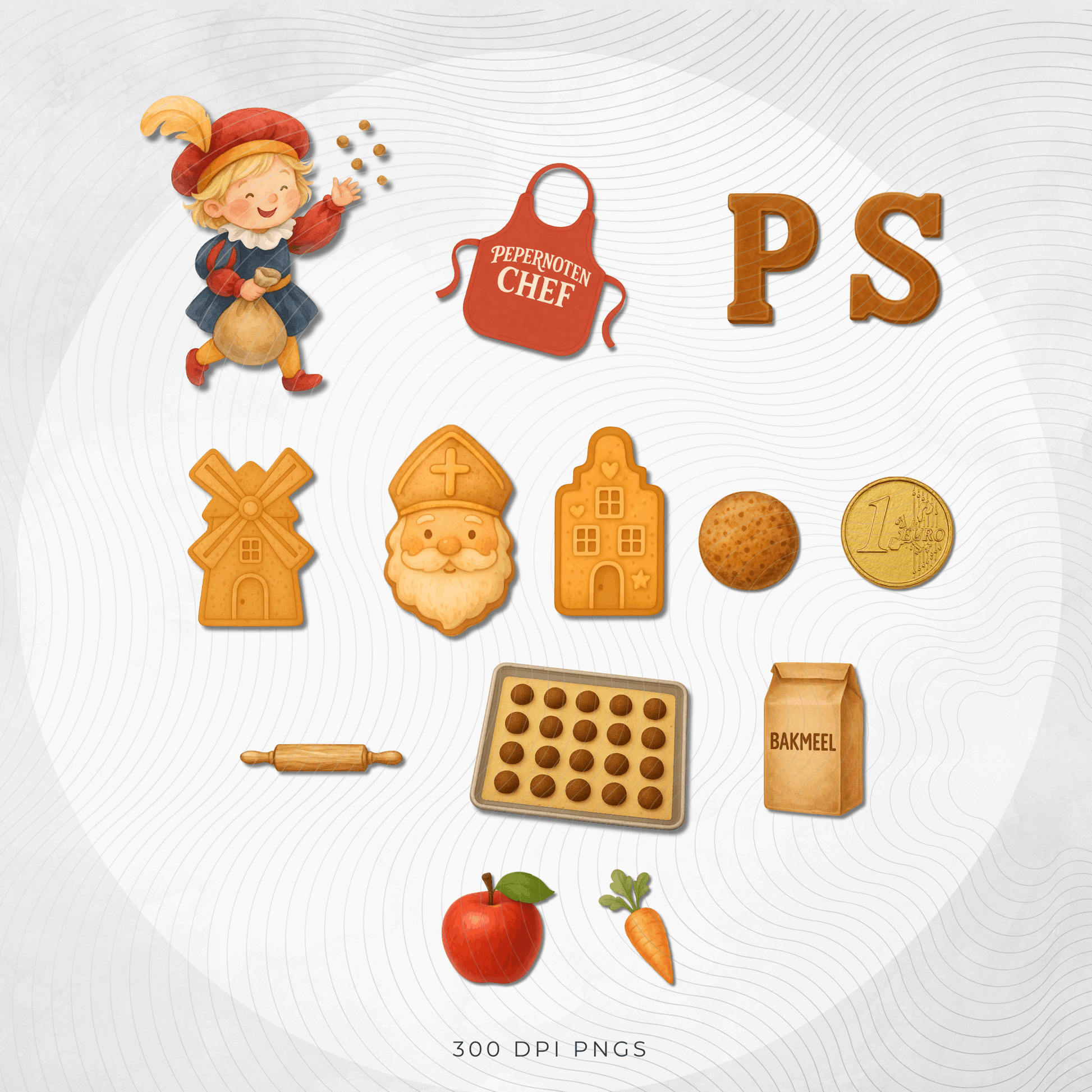 Sinterklaas Food Clipart: Dutch Holiday PNG Illustrations (Digital Download)
