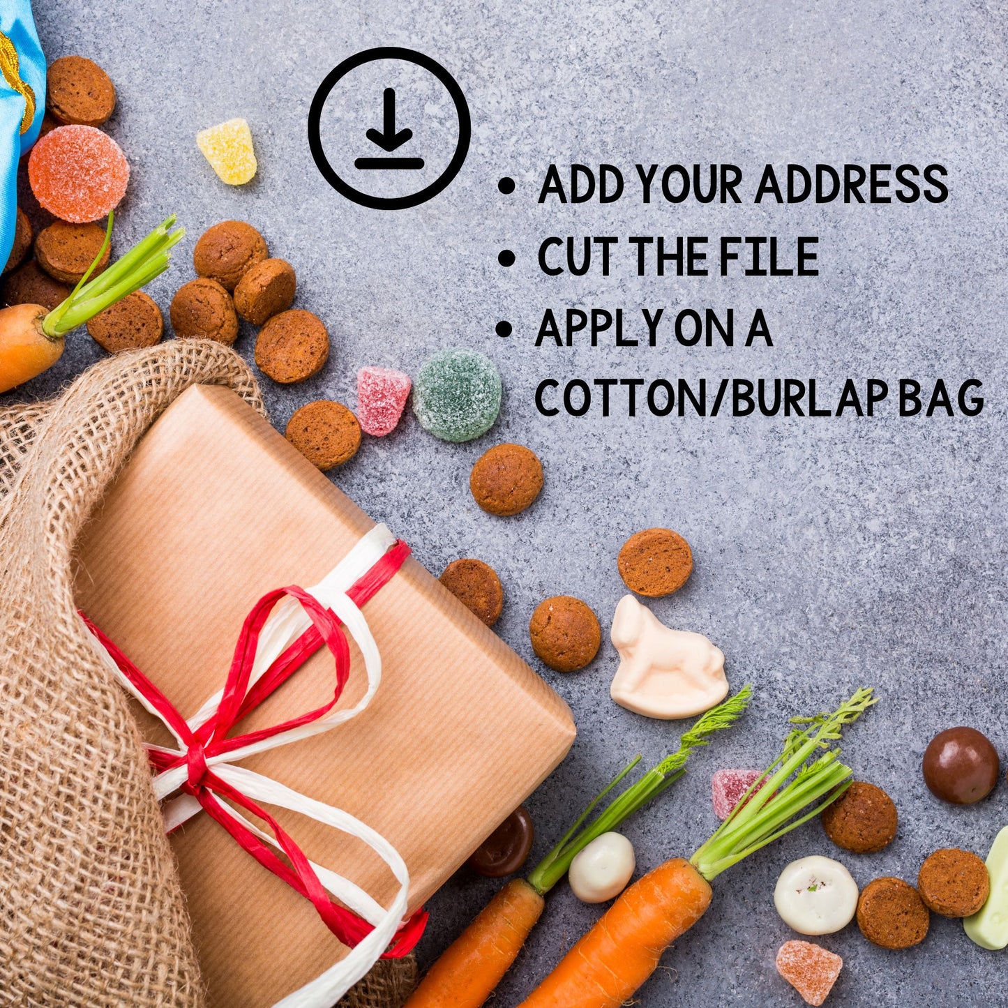 Sinterklaas Gift Bag With Barcode Digital File, Plotter Image