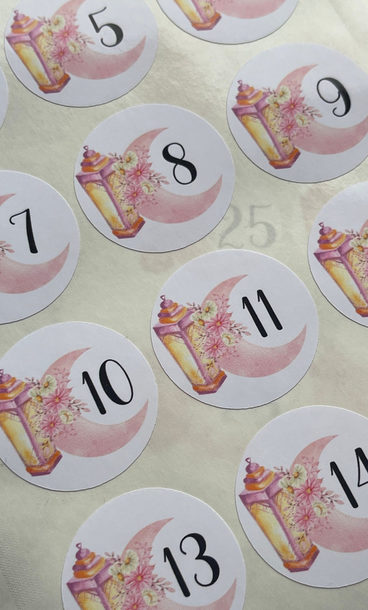 Ramadan Advent Calendar Sticker Sheets, 30 Stickers for Ramadan Gifts