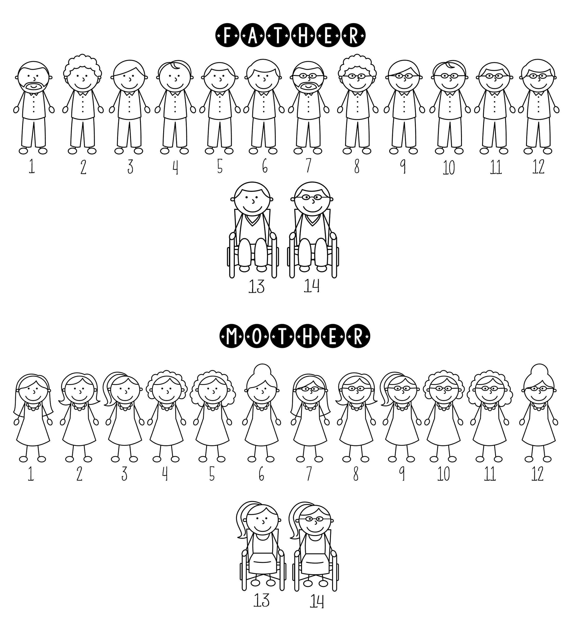 Custom Family Door Sticker With Stick Figures