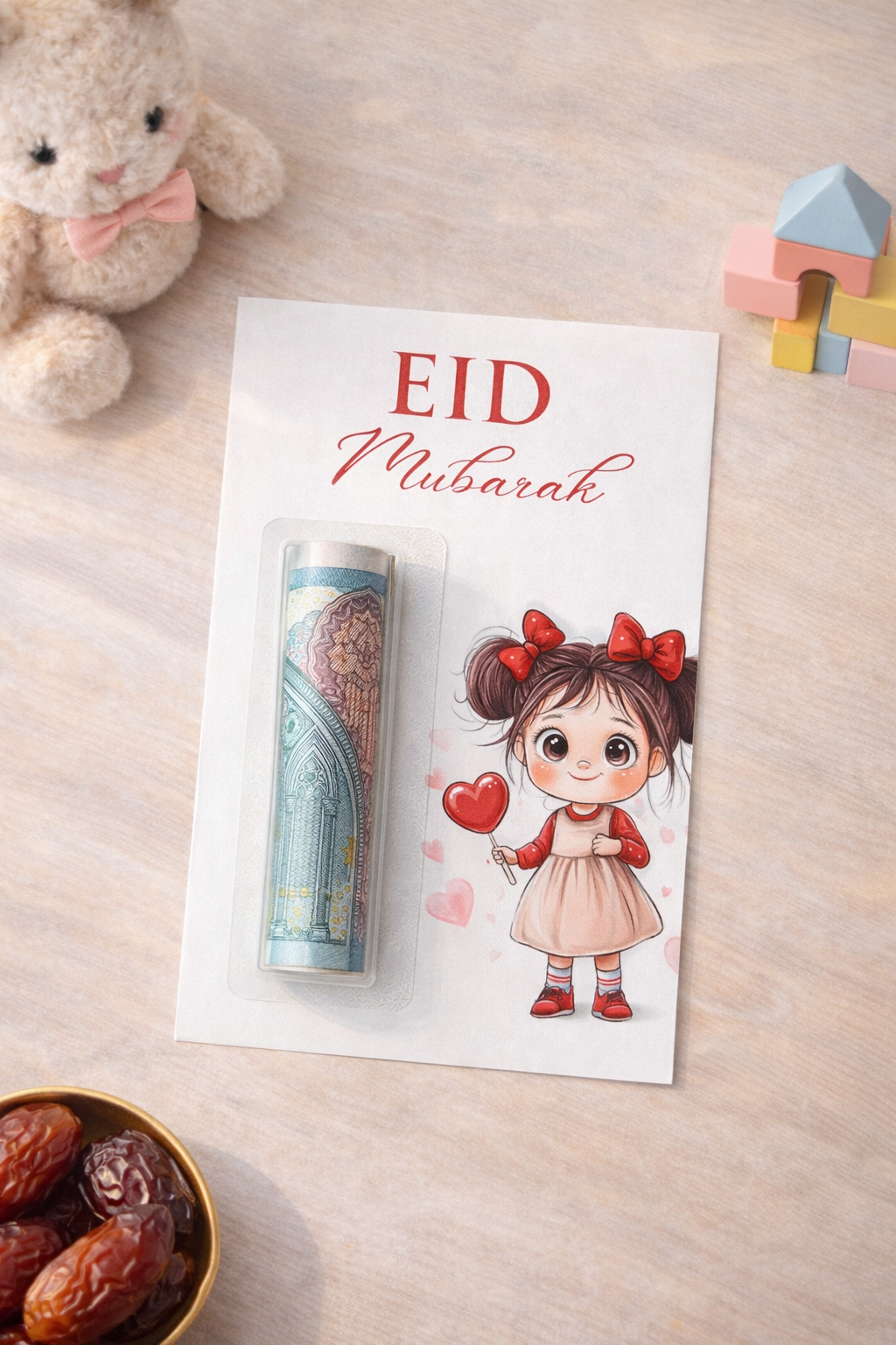 Islamic Eidi Cash Holder Card - Ramadan Eid Gift Children