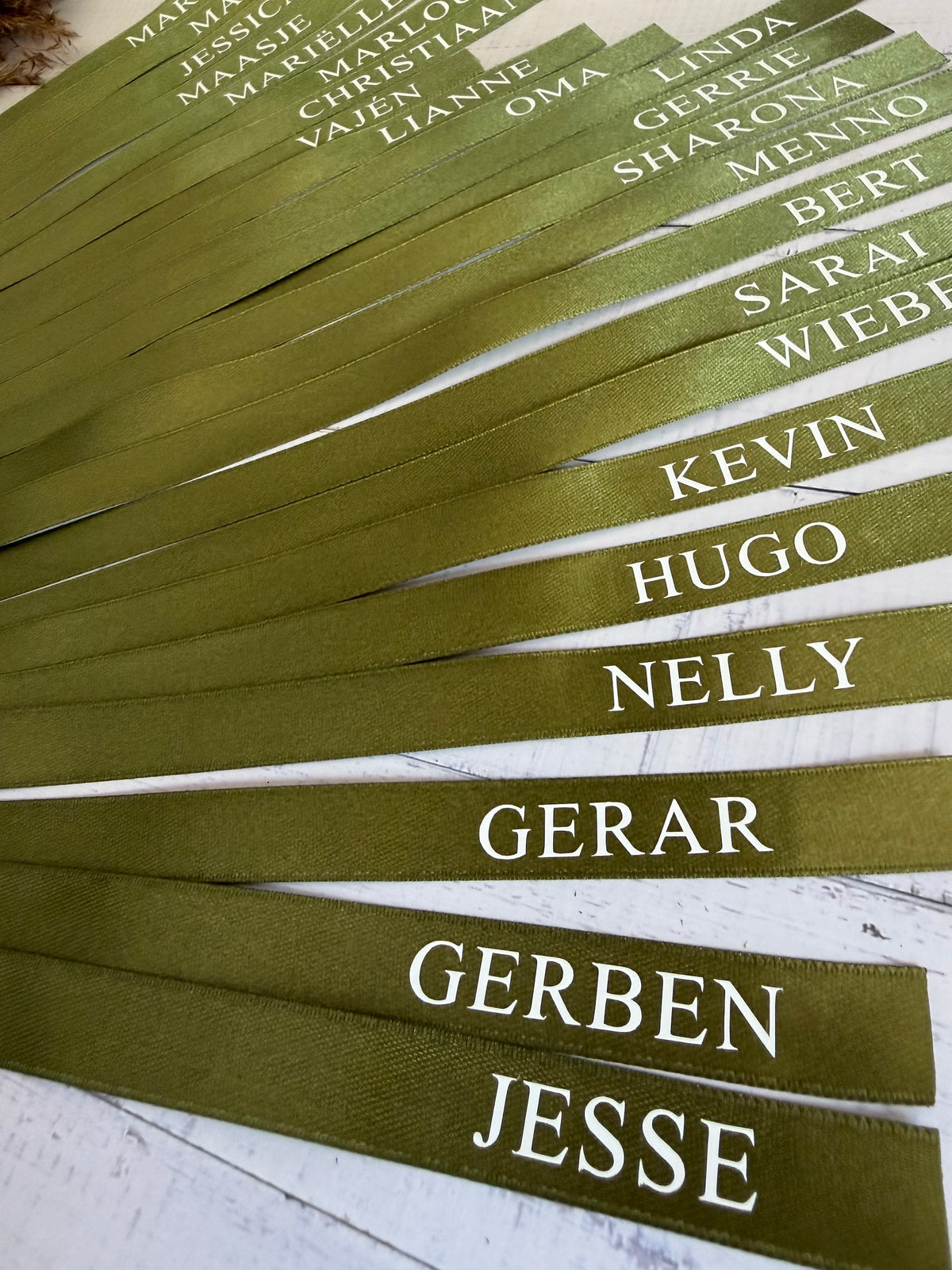 Gepersonaliseerd wijnglaslint met naam - Naamkaartjes op maat