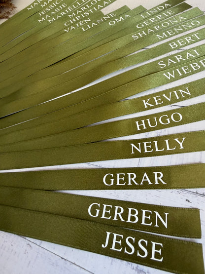 Gepersonaliseerd wijnglaslint met naam - Naamkaartjes op maat