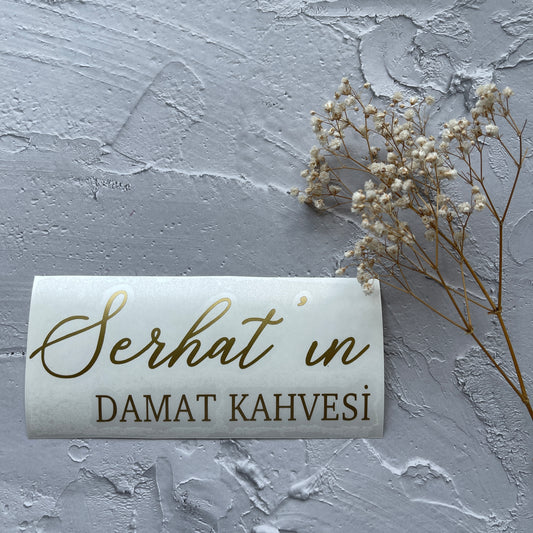 Damat Kahvesi-sticker, aangepaste sticker voor verlovingsceremonie