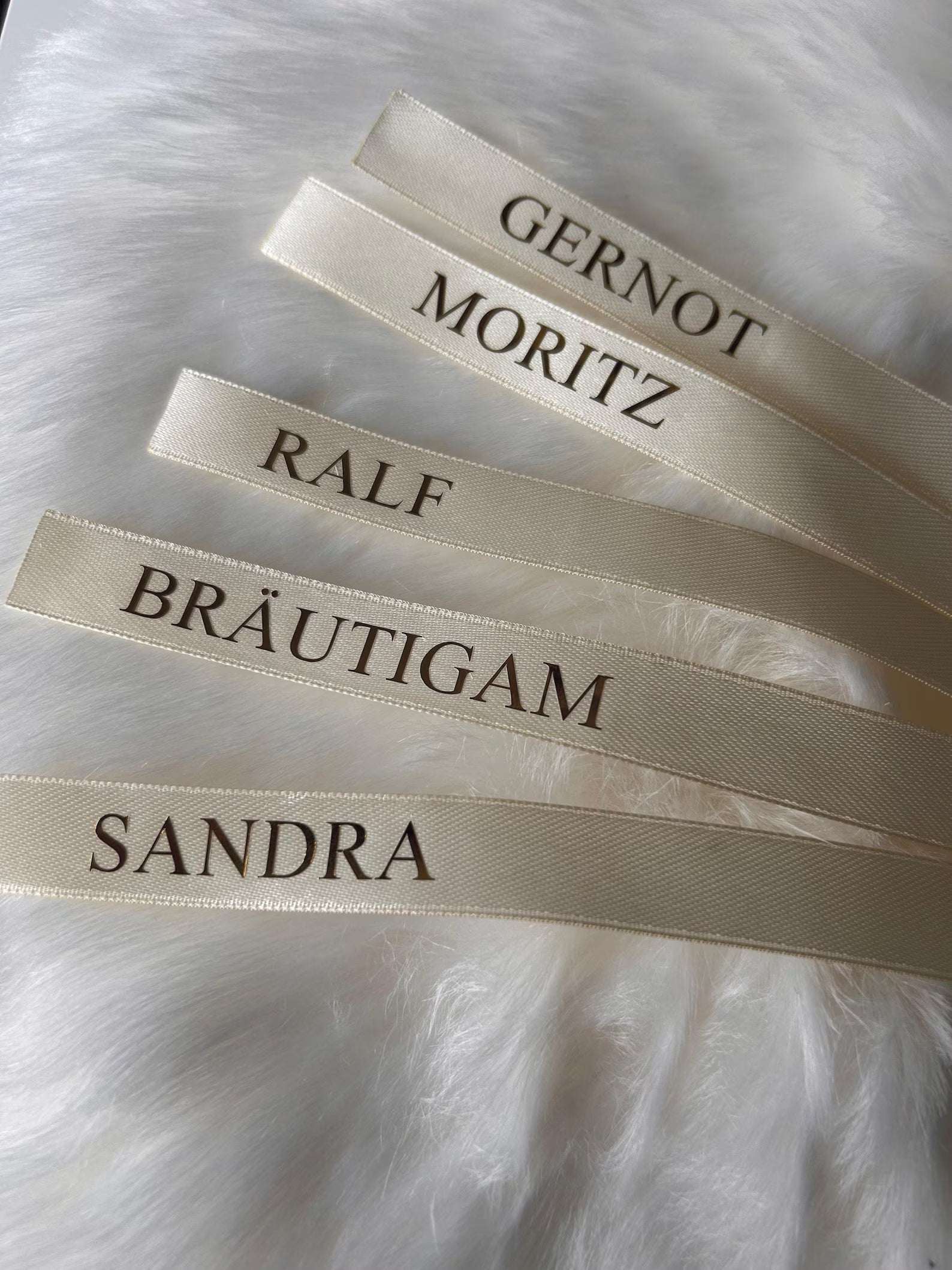 Personalized Wine Glass Ribbon with Name - Custom Place Cards