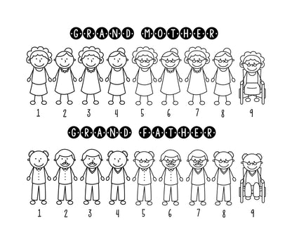 Aangepaste familiedeursticker met stokfiguren