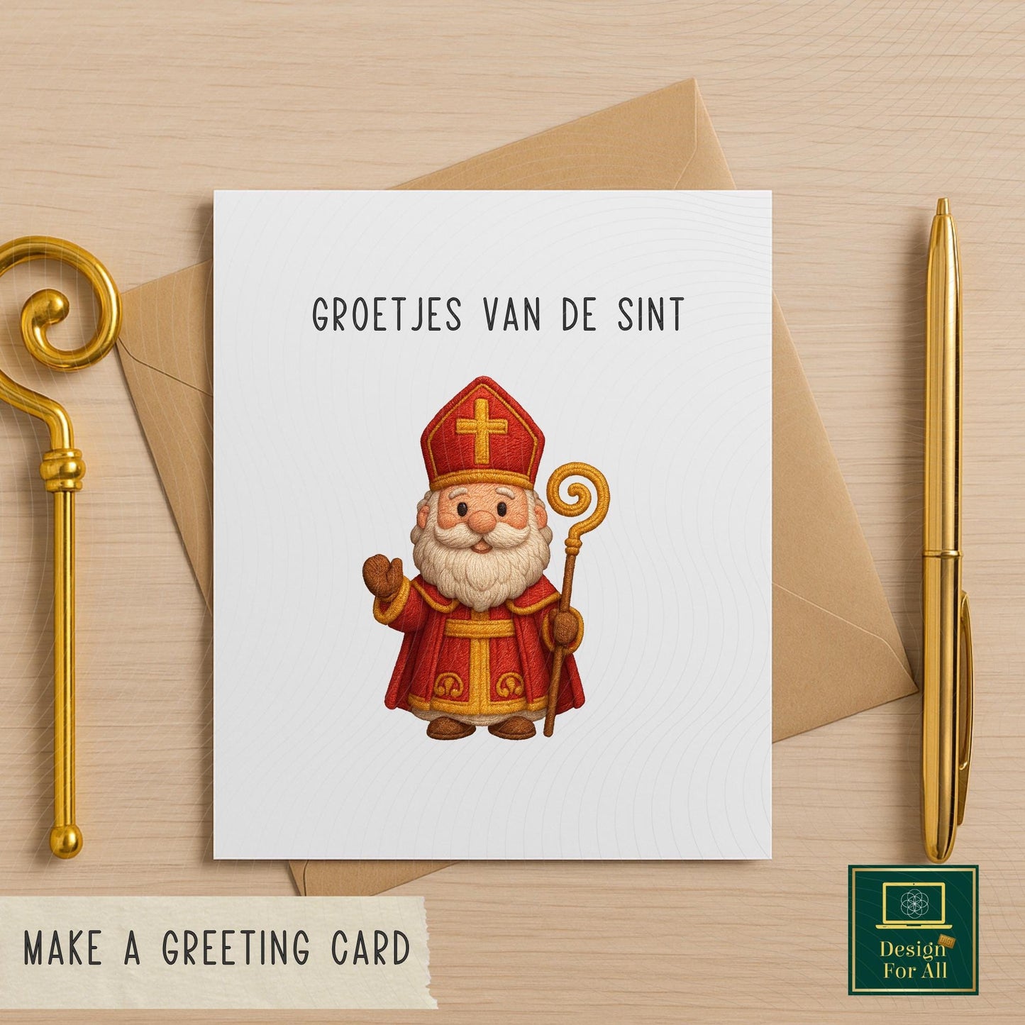 Sinterklaas Embroidery Look Clipart