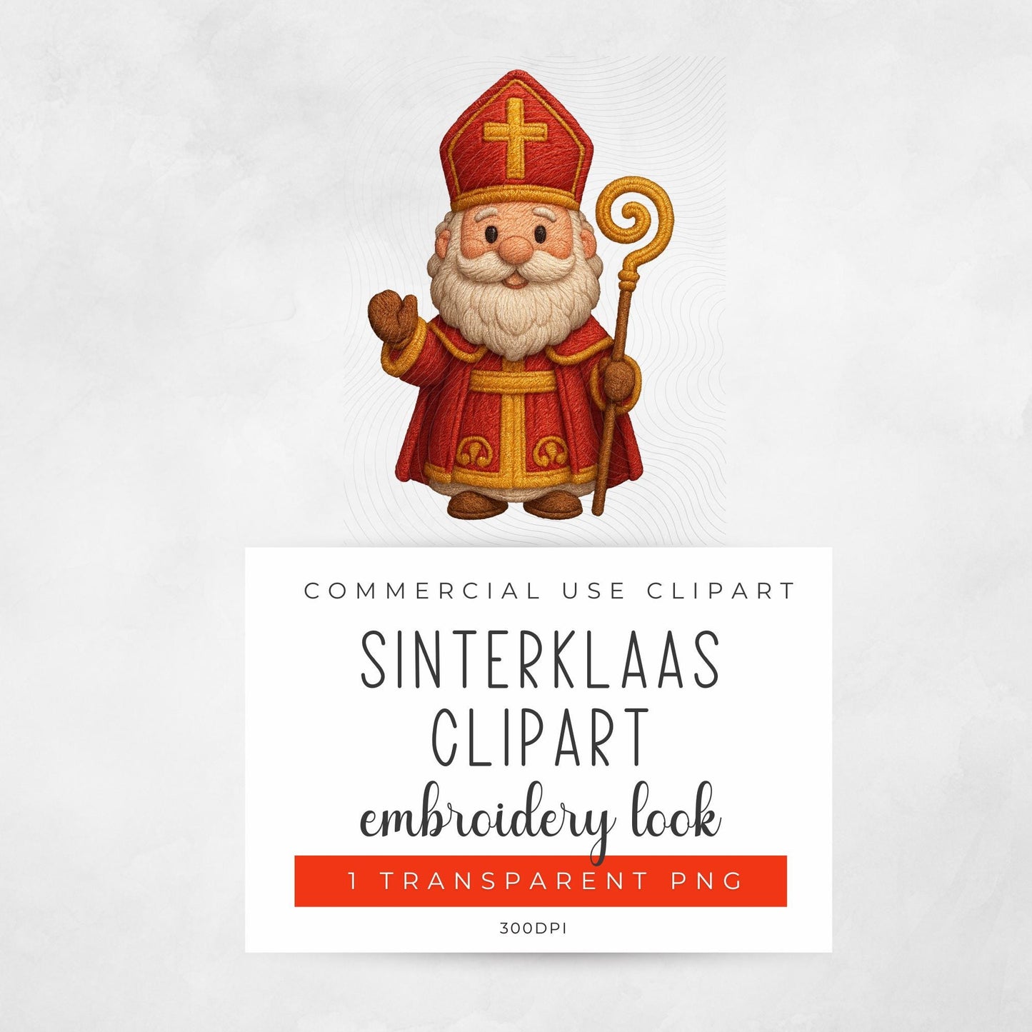 Sinterklaas Embroidery Look Clipart