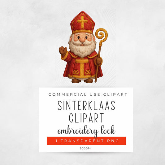 Sinterklaas Embroidery Look Clipart
