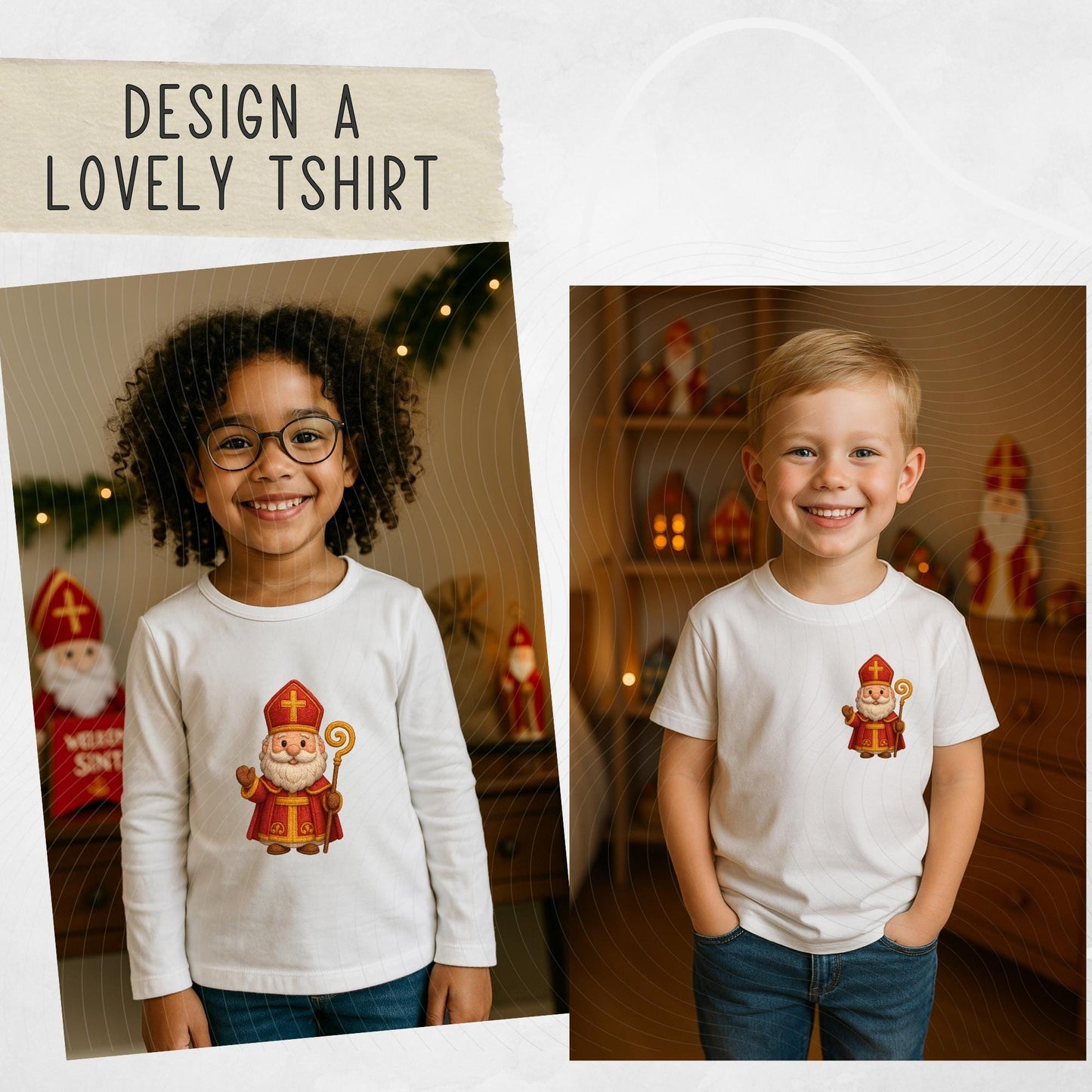 Sinterklaas Embroidery Look Clipart